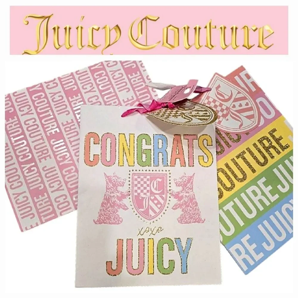 Juicy Couture Home Congrats & Bold Logo 3-PC Gift‎ Bags Set